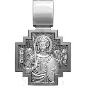 нательная икона св. великомученик артемий антиохийский, серебро 925 проба с платинированием (арт. 06.056р)