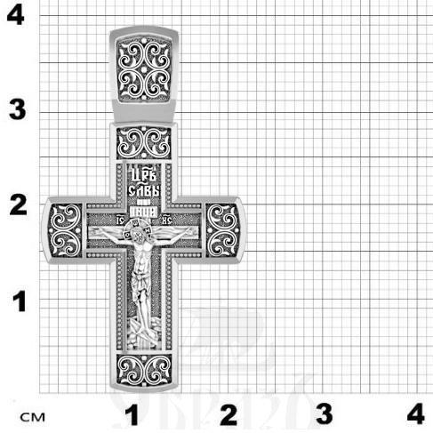 крест с молитвой отче наш, серебро 925 проба с родированием (арт. 17.079р)