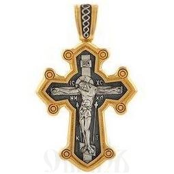 крест с образом святого великомученика димитрия солунского, серебро 925 проба с золочением (арт. 43232)