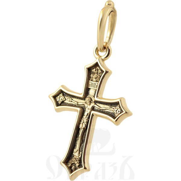 крест с молитвой «господи, спаси и сохрани мя грешнаго», золото 585 проба желтое (арт. 201.486)
